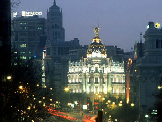 The Metropolis Building on Gran Via in Madrid